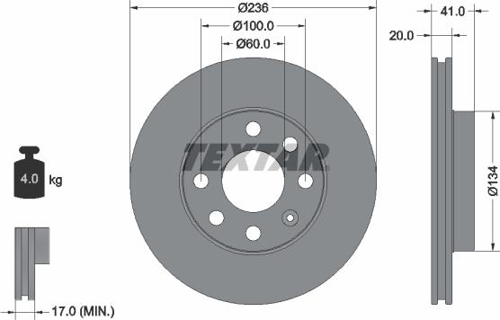 Textar 92029600 - Brake Disc car-mod.net