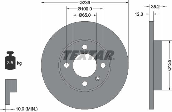 Textar 92010600 - Brake Disc car-mod.net