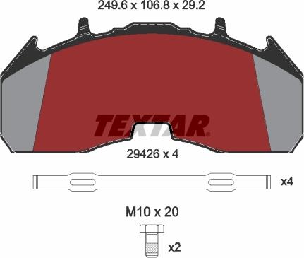 Textar 2942601 - Brake Pad Set, disc brake car-mod.net