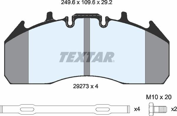 Textar 2927301 - Brake Pad Set, disc brake car-mod.net