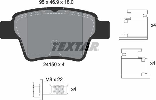 Textar 2415001 - Brake Pad Set, disc brake car-mod.net