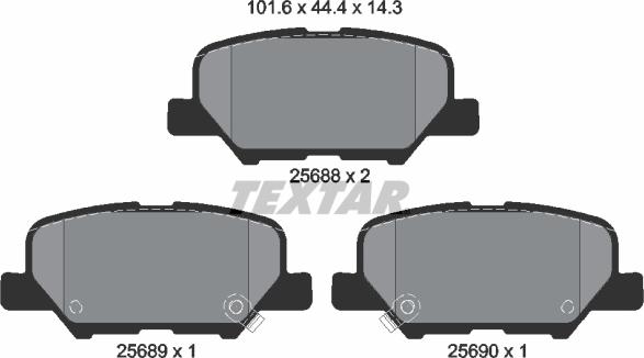 Textar 2568801 - Brake Pad Set, disc brake car-mod.net