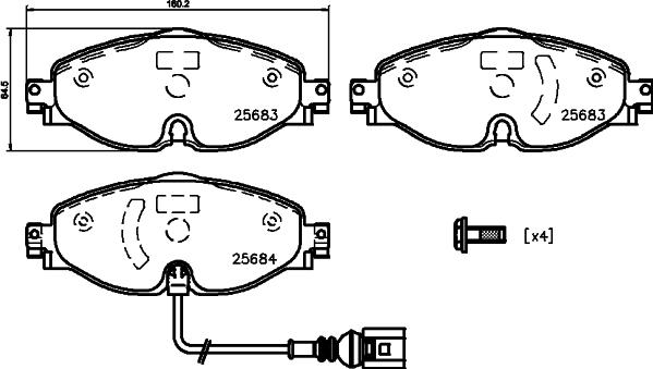 Textar 2568305 - Brake Pad Set, disc brake car-mod.net