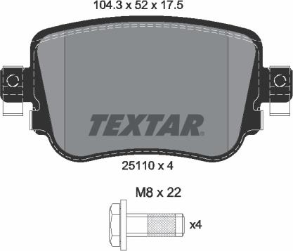 Textar 2511003 - Brake Pad Set, disc brake car-mod.net