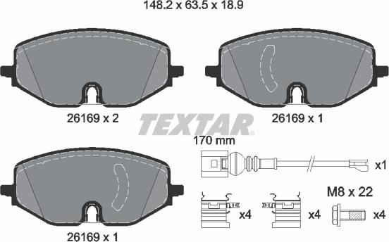 Textar 2616901 - Brake Pad Set, disc brake car-mod.net