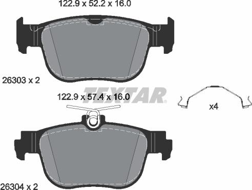 Textar 2630301 - Brake Pad Set, disc brake car-mod.net