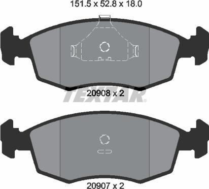 Textar 2090802 - Brake Pad Set, disc brake car-mod.net
