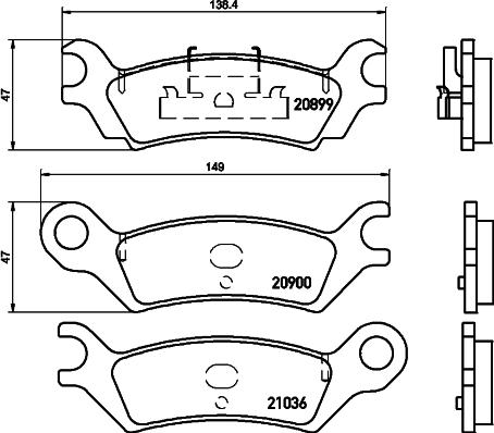 Textar 2089901 - Brake Pad Set, disc brake car-mod.net