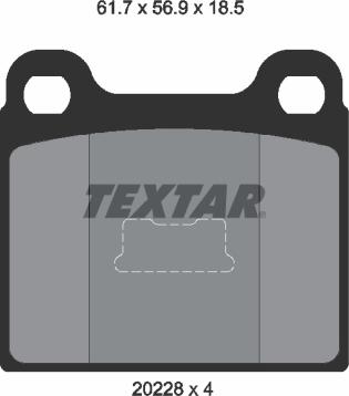 Textar 2022802 - Brake Pad Set, disc brake car-mod.net