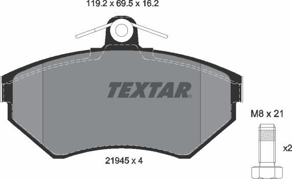 Textar 89013000 - Brake Set, disc brakes car-mod.net