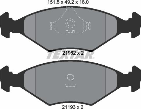 Textar 2196201 - Brake Pad Set, disc brake car-mod.net