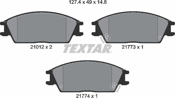 Textar 2101202 - Brake Pad Set, disc brake car-mod.net