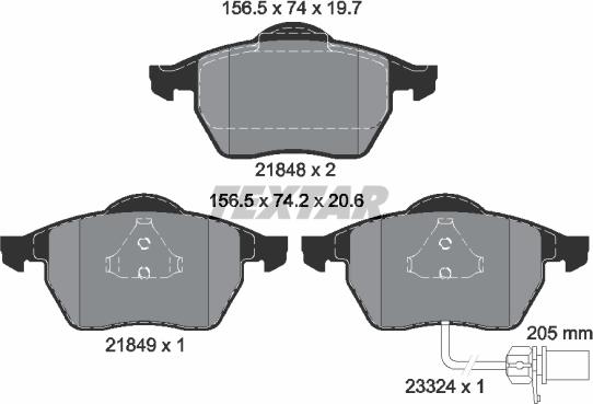 Textar 89012000 - Brake Set, disc brakes car-mod.net