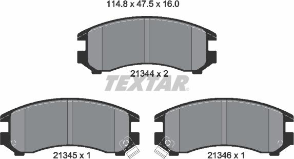 Textar 2134401 - Brake Pad Set, disc brake car-mod.net