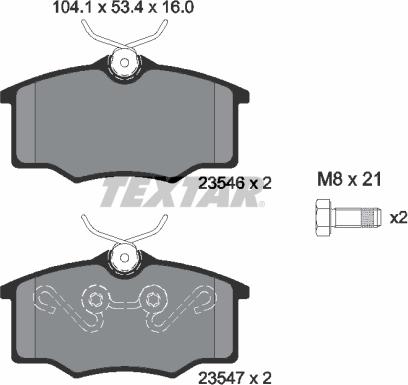 Textar 2354601 - Brake Pad Set, disc brake car-mod.net
