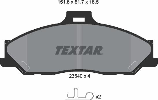 Textar 2354001 - Brake Pad Set, disc brake car-mod.net