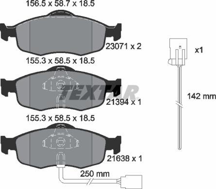 Textar 89013300 - Brake Set, disc brakes car-mod.net