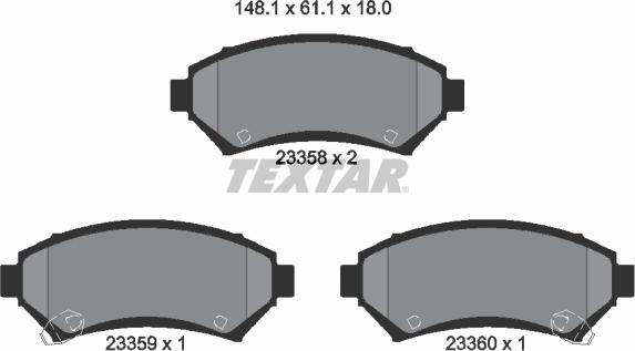 Textar 2335801 - Brake Pad Set, disc brake car-mod.net
