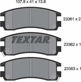Textar 2336101 - Brake Pad Set, disc brake car-mod.net