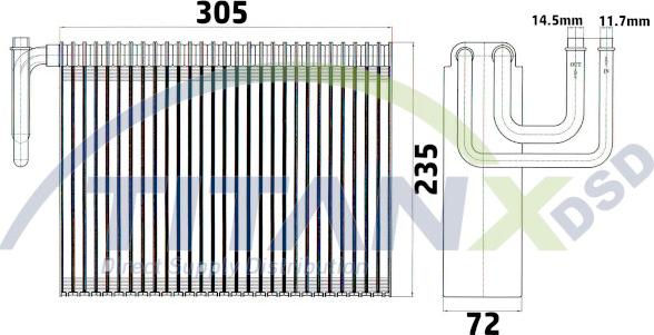 TITANX EV509002 - Evaporator, air conditioning car-mod.net