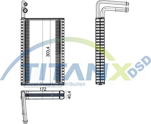 TITANX EV169001 - Evaporator, air conditioning car-mod.net