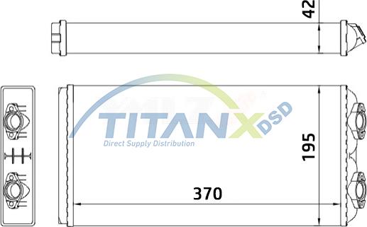 TITANX HT139001 - Heat Exchanger, interior heating car-mod.net