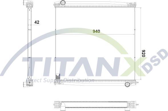 TITANX RX609033 - Radiator, engine cooling car-mod.net