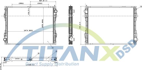 TITANX RX149003 - Radiator, engine cooling car-mod.net