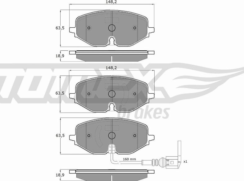 TOMEX brakes TX 60-09 - Brake Pad Set, disc brake car-mod.net
