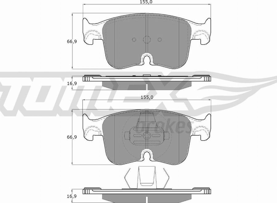 TOMEX brakes TX 60-34 - Brake Pad Set, disc brake car-mod.net