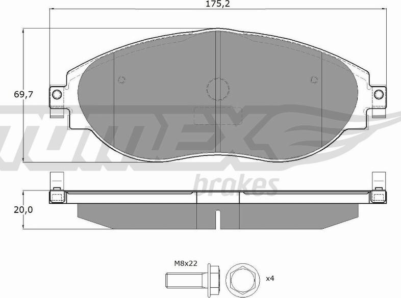 TOMEX brakes TX 16-842 - Brake Pad Set, disc brake car-mod.net