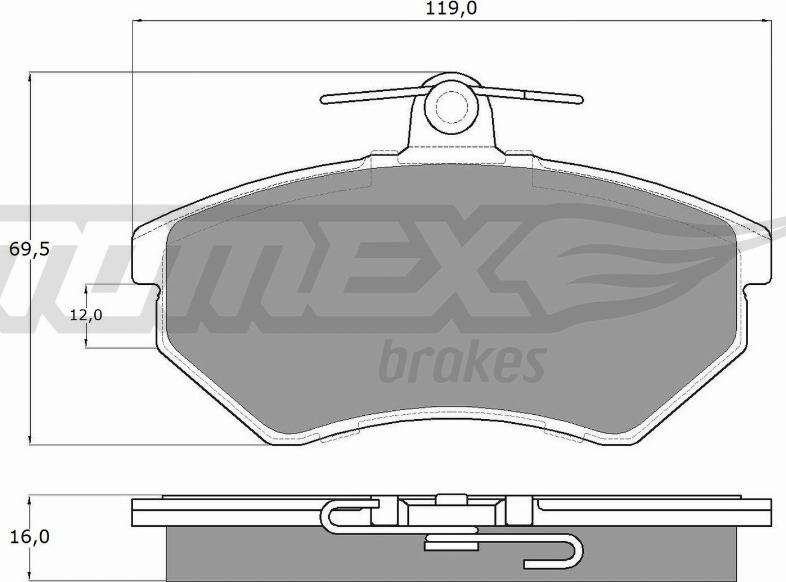 TOMEX brakes TX 10-63 - Brake Pad Set, disc brake car-mod.net