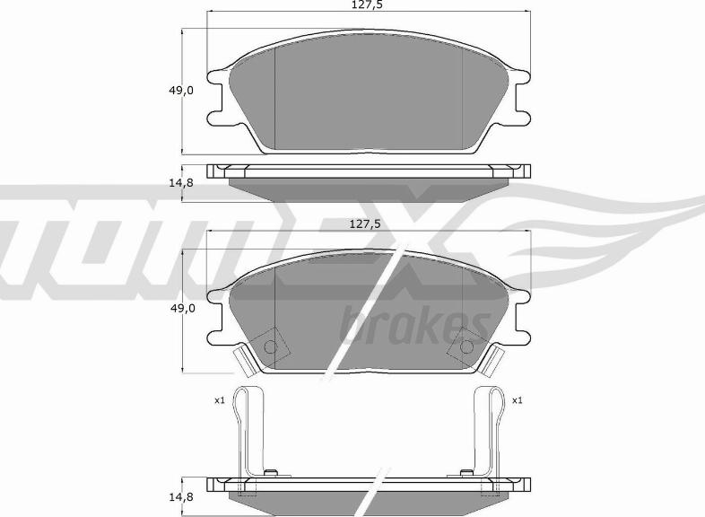 TOMEX brakes TX 11-05 - Brake Pad Set, disc brake car-mod.net