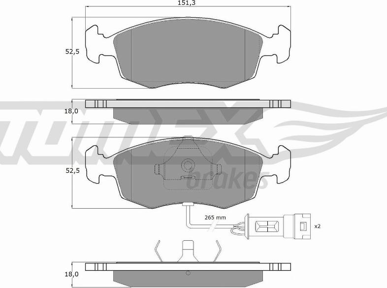 TOMEX brakes TX 11-33 - Brake Pad Set, disc brake car-mod.net