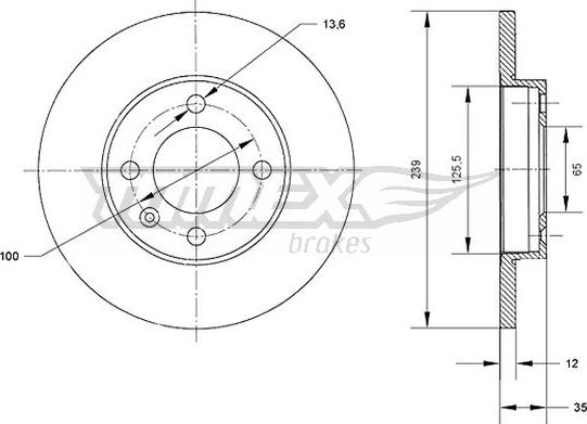 TOMEX brakes TX 70-38 - Brake Disc car-mod.net