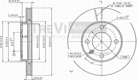 Trevi Automotive BD1092 - Brake Disc car-mod.net