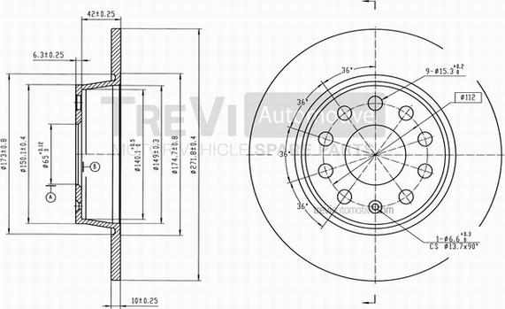 Trevi Automotive BD1088 - Brake Disc car-mod.net