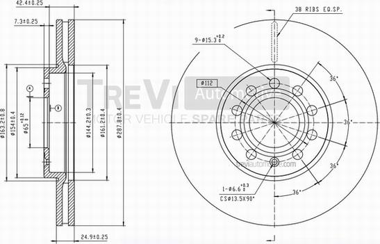 Trevi Automotive BD1168 - Brake Disc car-mod.net