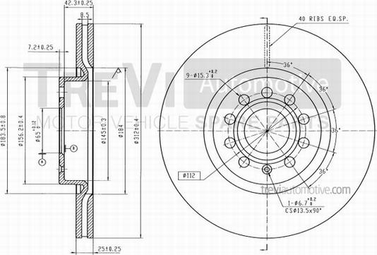 Trevi Automotive BD1203 - Brake Disc car-mod.net