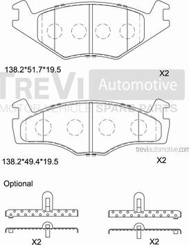 Trevi Automotive PF1411 - Brake Pad Set, disc brake car-mod.net