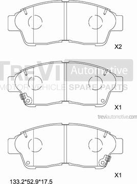 Trevi Automotive PF1594 - Brake Pad Set, disc brake car-mod.net