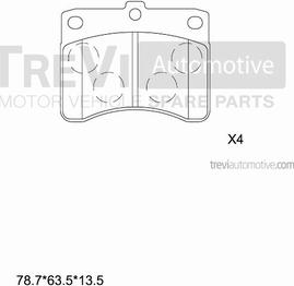 Trevi Automotive PF1676 - Brake Pad Set, disc brake car-mod.net