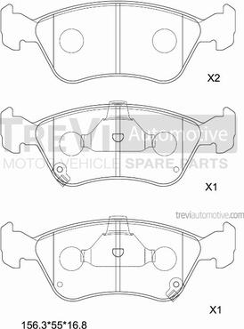 Trevi Automotive PF1063 - Brake Pad Set, disc brake car-mod.net