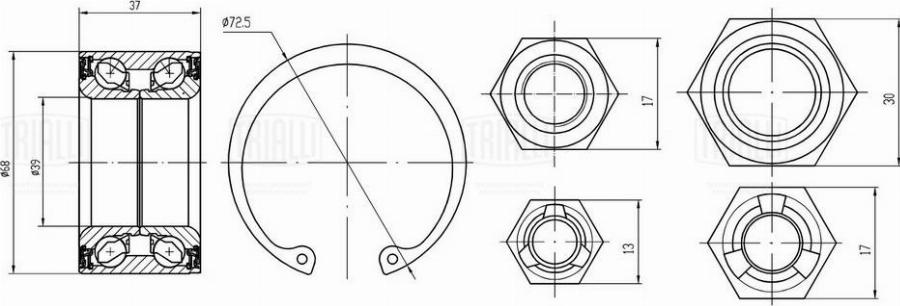 Trialli CS 2028 - Bearing Kit, wheel hub car-mod.net