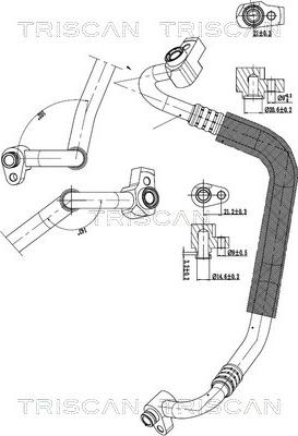 Triscan 9010 16001 - High / Low Pressure Line, air conditioning car-mod.net