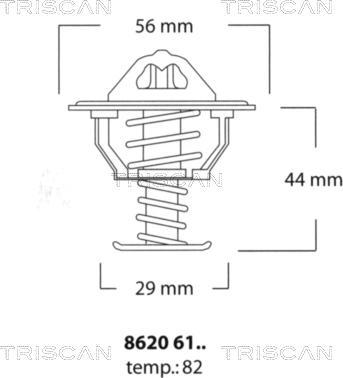 Triscan 8620 6182 - Coolant thermostat / housing car-mod.net