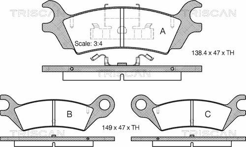 Triscan 8110 50113 - Brake Pad Set, disc brake car-mod.net