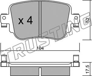 Trusting 996.0 - Brake Pad Set, disc brake car-mod.net
