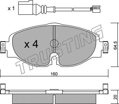 Trusting 966.0W - Brake Pad Set, disc brake car-mod.net