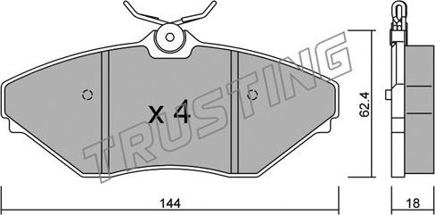 Trusting 904.0 - Brake Pad Set, disc brake car-mod.net